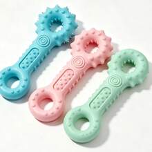 Pet Supplies Double Ring Shaped Dog Chew Toy, Durable Bite-Resistant Teething Stick, Boredom Relief Dog Toy - Multicolor - View 5