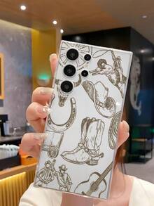 1件 Premium Line 牛仔帽 & 牛仔靴個性化透明軟保護殼，適用於 Honor Galaxy A04e/12/A13/A14/A34/A50/A52/A53/A54/S21/S22/S23/S24/S25/S25Ultra/S25FE/S26/S26 PLUS/S26 ULTRA/S26 EDGE/ 6A/7A/8A/ 12T/13T/15T/15 TPRO [國際版，非本地版] - 無色 - 查看 5
