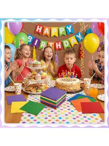 60/120 Pcs Rainbow Napkins, Gradient Colorful Cocktail Napkins 2-Ply Birthday Party Napkin Dessert Neon Luncheon Paper Napkin For Mardi Gras, Birthday, Party Decoration - Multicolor - View 7