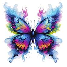 1/2/3 Stücke Farbverlauf Neon Wassernebel Strass Schmetterling Transferaufkleber | Traumhafte bunte DIY Bügelaufkleber, geeignet für Damen T-Shirts, Kleider, Leinwandtaschen - Mehrfarbig - Übersicht 1