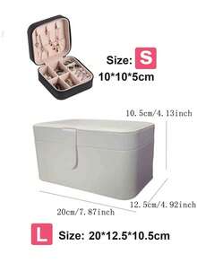 Large Capacity Luxury Genuine Leather Double Layer Jewelry Storage Box With Layered Design And Accessory Tray. Suitable For Women/Girls To Store Earrings, Necklaces, Rings And Bracelets. Perfect Gift For Mother/Wife/Valentine's Day And Ideal Choice For Classmates And Best Friends During Back To School Season. - Multicolor - View 2