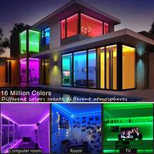 3ft-100ft RGB LED燈條，適用臥室家居裝飾，電視背光燈，附44鍵遙控器與APP控制，定時、音樂同步變色燈條，適用房間、客廳、節日裝飾、廚房裝飾 - 多色光 - 查看 8