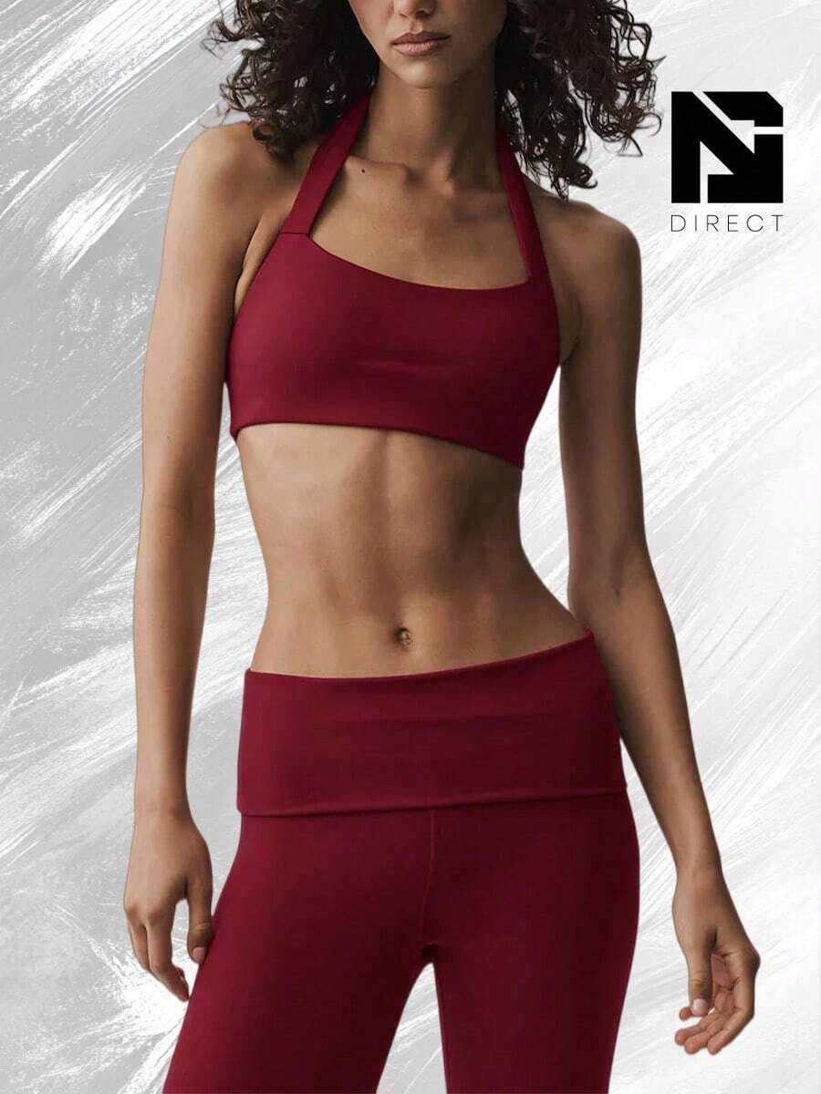 ALO Softsculpt Feel The Heat Halter Bra - Summer Romance Red - View 1