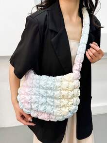 Fashion Solid Color Soft Shoulder Bag Puff Cloud Pleated Underarm Bag Versatile Daily Commute - Multicolor - View 4