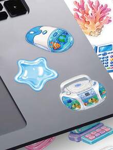 YWWBLD 60pcs Frutiger Aero Stickers For Scrapbook, Suitcase, Laptop, Skateboard, Guitar, Decorative DIY Stickers - Multicolor - View 3