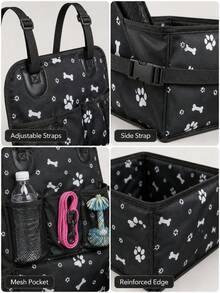 Waterproof Breathable Pet Car Seat, Portable Foldable In-Car Dog Ty Basket For Small Medium Pets, Universal Car Seat Cover With Breathable Mesh, Non-Slip Bottom & Seat Belt Anchor For  Pet Riding - One Size Fits All - View 11