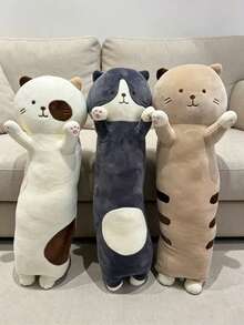 Boneco de Pelúcia de Gato Fofo e Macio de 60cm, Travesseiro de Soneca para Escritório, Travesseiro de Dormir, Decoração para Casa, Presente, Boneco de Pelúcia de Morcego Macio para Crianças, Almofada de Pelúcia para Halloween e Natal - Multicolorido - Visão 2
