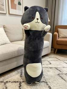Boneco de Pelúcia de Gato Fofo e Macio de 60cm, Travesseiro de Soneca para Escritório, Travesseiro de Dormir, Decoração para Casa, Presente, Boneco de Pelúcia de Morcego Macio para Crianças, Almofada de Pelúcia para Halloween e Natal - Multicolorido - Visão 12