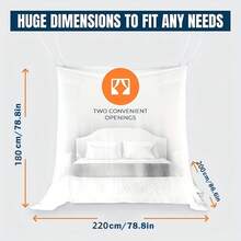 1pc Camping Mosquito Net Indoor/Outdoor Universal Insect-Proof Tent, Travel Mosquito Repellent Tent With 2 Openings, Pole Top Canopy Bed Curtain For Hanging Bed - Double Door Mosquito Net - View 12