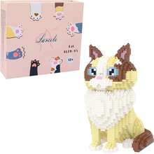 Larcele Micro Animal Bloques de Construcción Set, Mini Kit de Juguete de Ladrillos de Construcción de Bricolaje 1191 Piezas KLJM-05 (Gato, Modelo 1979) - Gato Scottish Fold - Ver 12