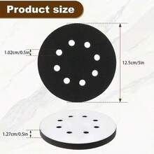 2pcs 5-Inch Soft Sponge Grinding Wheel For Angle Grinder, 125mm With 8 Holes - Impact Resistant And Low Noise, Easy To Attach To Backing Pad - Black and White - View 2