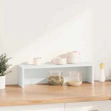 vidaXL Étagère de cuisine empilable, noire, 50 x 15 x 16 cm, en bois, étagère de rangement pour la cuisine, porte-épices, étagère, organisateur de cuisine - Blanc - Voir 1