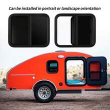 645x540 mm Aluminium Camper Fenster – Schiebe Wohnmobil Fenster mit abnehmbarem Insektenschutz – Wasserdicht & UV-beständig – Für Camper, Wohnmobil, Nutzfahrzeug - Schwarz - Übersicht 3