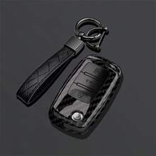 1件碳纖維紋路ABS塑料鑰匙遙控器保護套，適用於VW Polo Tiguan Passat B5 B6 B7 Golf 4 5 6 MK6 Jetta Lavida、Octavia汽車鑰匙殼替換 - A款 - 查看 3