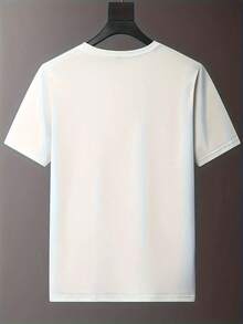 Men's Short-Sleeved Crew Neck T-Shirt With Bull Skull Print, Bold And Original Design, Comfortable And Breathable Top Ideal For Summer, 100% Pure Cotton, Casual Style - 白色 - 查看 2
