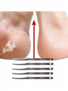 5pcs Stainless Steel Dead Skin Remover - 8.2cm/3.22in Long, Compact Mini Portable, Designed For Removing Dead Skin, Suitable For Men And Women - Multicolor - View 7