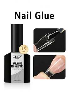 GLOZ 15ML 穿戴甲/甲片/假指甲專用強力指甲膠，附刷頭，超強黏合，持久耐用，適用於壓接式指甲、甲片、假指甲、壓克力甲片與凝膠指甲 - 無色 - 查看 11