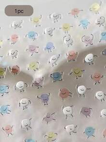 1pc 3D Macaron Bean Man Nail Stickers, Ins Hot-Selling Cartoon Fall Guys Nail Art Decals! Embossed Convex Transparent 3D Design, Multiple Soft Macaron Color Mini Smiling Bean Man Patterns, Ultra-Thin Transparent Base Paper For Seamless Application, Self-Adhesive No Extra Glue Needed, Easy For Beginners DIY. Suitable For Short Square, Round, Almond And Other Nail Shapes - Multicolor - View 6