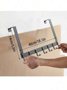 1pc No-Drill Door Back Hanging Rack, Wall-Mounted Coat Rack, Bathroom Towel Rack, Door Back Clothes Rack, Entryway Key Rack. Suitable For Kitchen, Bathroom Door Hanging Storage, Room Decoration, Home Decor, Kitchen Accessories - Multicolor - View 21