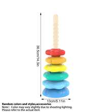 Spiral Rainbow Stacking Rings Toy, Montessori Sensory Stacking Tower, Early Learning Toy, Develops Fine Motor Skills And Hand-Eye Coordination, Suitable For Stacking Play Gift For Boys And Girls 18 Months And Up - Multicolor - View 6