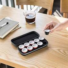 Travel Carrying Case Compatible With  OrignalLine Capsules, Accessory For Portable Espresso Maker Protective Coffee Pods Holder With Foam PU Material Hold 10 Pods Black - View 8