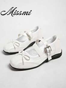 2025 New Functional Ballet Dance Sneakers For Women, Thick Sole Mary Jane Shoes With Stylish Design - White - View 1