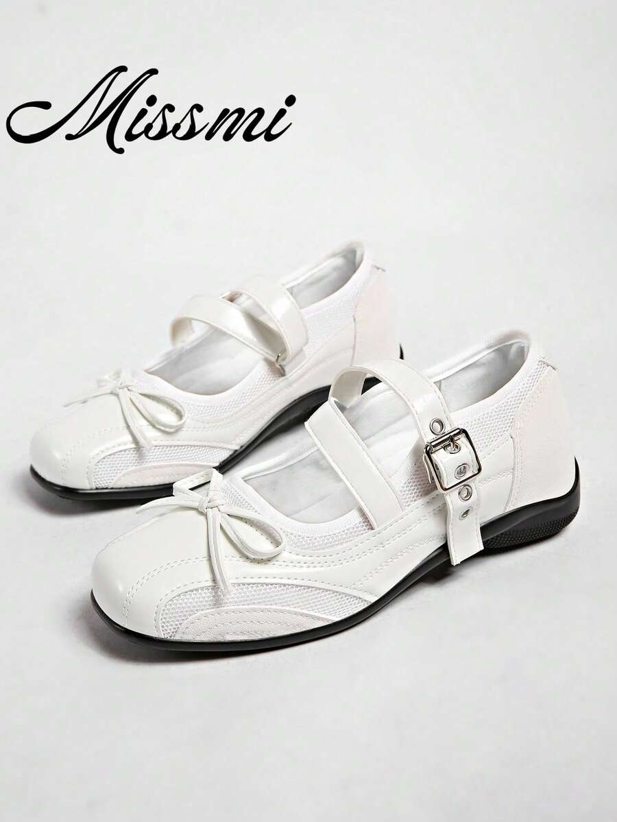 2025 New Functional Ballet Dance Sneakers For Women, Thick Sole Mary Jane Shoes With Stylish Design - White - View 1