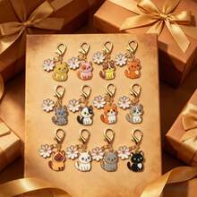 12pcs Cat & Daisy Keychain - Women's Fashion Accessory, Animal & Plant Theme Creative Phone Charm, Suitable For Backpack And Car Keys, Daily Keychain - 12 - View 6