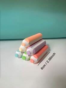 1/5/10pcs Customized Pencil-Shaped Erasers, Drawing Erasers, Dust-Free Ultra-Clean No-Trace Stationery Learning Supplies, Suitable For Back To School Season - Multicolor - View 2