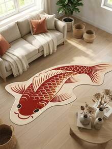 DAJIANG 1 buah Karpet 3D Ikan Koi, Karpet Ruang Tamu/Lorong, Cocok untuk Kamar Mandi, Dapur, Luar Ruangan, Dalam Ruangan, Lorong, Kamar Tidur, Ruang Keluarga, Alas Samping Tempat Tidur, Dapat Dicuci dengan Mesin, Mudah Dibersihkan, Alas Anti Selip, Aksesori Rumah Penting - MultiWarna - View 4