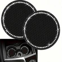 2pcs/1pc/4pcs - Rhinestone Decor Non-Slip Car Cup Holder Coasters - Rhinestone Mesh Coaster - View 5