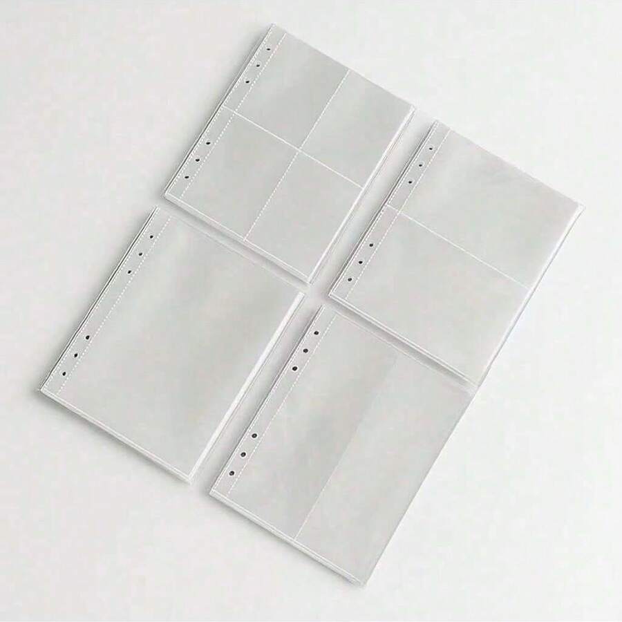10pcs A5 Transparent Photo Album Inner Pages, Loose-Leaf Replacement Pages, Durable PP Material, Double-Sided Use, Suitable For Office Supplies, Business Cards And Photo Albums,Back To School,Card Holder