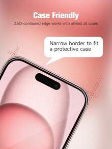 ZYSHI 2片裝白色高清晰強化玻璃螢幕保護貼,相容 iPhone 11/12/13/14/14 Plus/14 Pro/15/15 Plus/15 Pro Max/16/16 Pro Max 系列,防刮耐磨、易安裝,可搭配手機殼使用 - 2個 - 查看 3