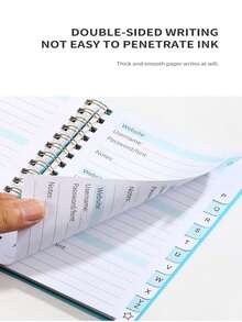1pc A6 Size Minimalist Password Book, Premium Password Manager, Quick Access To Website Passwords, Username And Password Storage Function, Perfect For Home Office, Internet Computer Login, School Office Supplies, Ideal Gift For Women, Teachers And Mother's Day - Rectangle - View 4