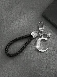 1pc Fashionable European & American Style Creative Versatile Premium English Letter Shaped Keychain Bag Charm, Suitable For Men & Women Car Key Bag Decoration And Holiday Gift - Silver - View 27