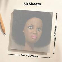 50 piezas de notas adhesivas creativas y divertidas con muñecas enojadas, blocs de notas humorísticos para estudiantes y uso de oficina, notas adhesivas con expresiones de cabello rizado africano, adecuadas para planificación diaria, hermosas e interesantes como regalo de broma y útiles escolares - Multicolor - Ver 2