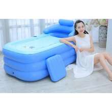 Bañera Inflable para Adultos | Tina Plegable Tipo Spa con Motor - Azul - Ver 7
