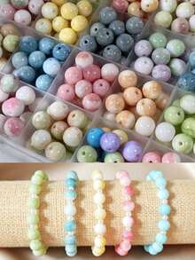 8-10mm Chinese Style Design, Made Of High-Quality Glass, Durable And Wear-Resistant, Suitable For DIY Crafts, Multi-Color Options, Gradient Colors, Ink Texture, Showcasing Noble Aesthetic Quality - Multicolor - View 1
