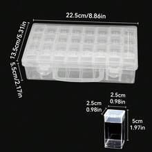 1件鑽石畫收納整理盒，32/40/64格，耐用塑膠容器，適用於熔珠、髮飾與手工藝用品，便攜式DIY手工配件管理盒 - 查看 10