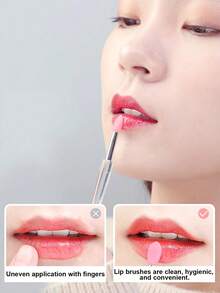 4pcs Silicone Lip Brush Sticks With Caps, Reusable Lip Applicators - Multicolor - View 5
