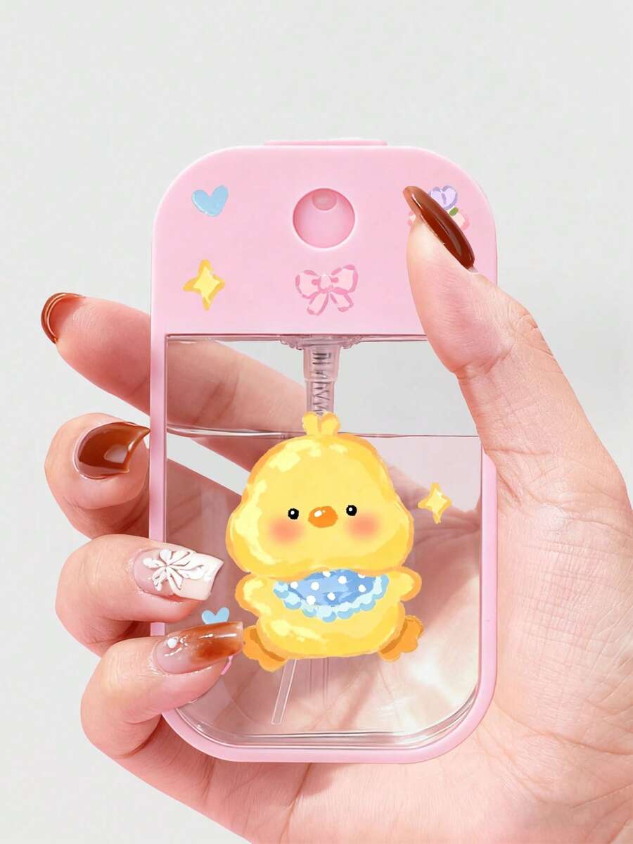 Little Yellow Chick Pattern Transparent Pet Spray Bottle – Suitable For Perfume, Makeup Remover, Toner, And Nail Polish Remover - Multicolor - View 1