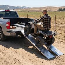 2 Pack 400 KG Capacity Folding Loading Ramps Multi-Use Ramps With Handles For Pickup Truck & Trailer 180 X 22.5 Cm - A - View 9