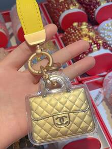 Cute Mini Wallet Keychain Pendant, Fashion Quilted Handbag Charm With Gold Round Ring, Decorative Bag Accessory, Suitable For Backpack, Handbag, Car Keychain, Fashion Gift For Her - Multicolor - View 4