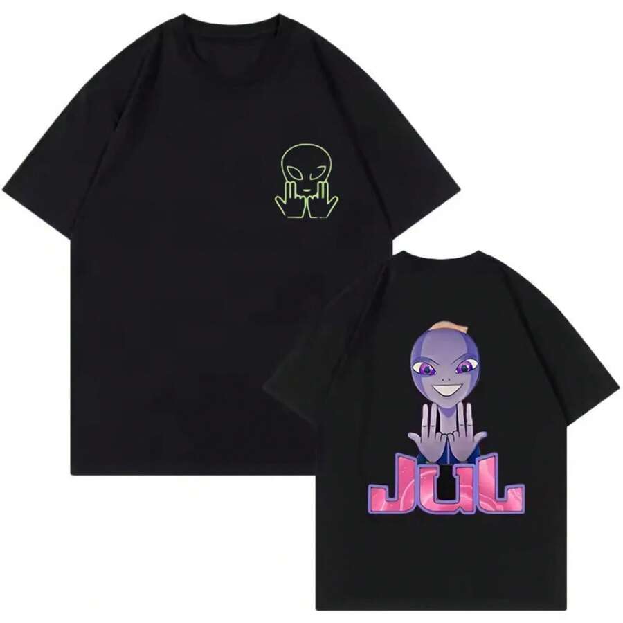 High-Quality Cotton Short-Sleeved Summer T-Shirt, Maillot Jul T-Shirt, Graphic T-Shirts, Clothing, Harajuku Graphic Casual T-Shirt - 粉色 - 查看 1