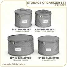Sorbus - Storage Containers For Moving Supplies, Parties, Set Of 4 Stackable Dish Racks, Plate Organizer With Plate Protector - Cup Storage - View 3