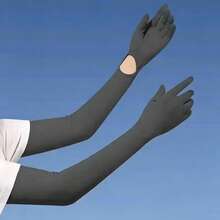1 Pair New Women's Long Sun Protection Gloves, Summer Essential, Ice Silk Arm Sleeves Effectively Block UV Rays - Multicolor - View 2