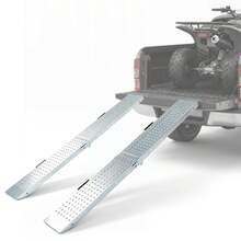 2 Pack 400 KG Capacity Folding Loading Ramps Multi-Use Ramps With Handles For Pickup Truck & Trailer 180 X 22.5 Cm - A - View 2