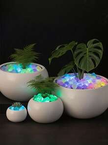 1000/800/500/300/100pcs Glow In The Dark Pebble Stones, Resin Fluorescent Gravel For Garden Path, Patio, Lawn, Fish Tank, Aquarium, Walkway Decoration - A - View 5