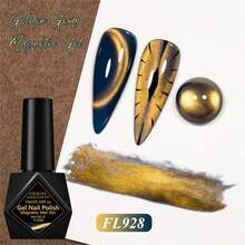 FOUR LILY 1件 10ml 金色寶石貓眼凝膠指甲油，金色亮面磁性半永久浸泡式 UV LED 凝膠指甲油，適合夏季美甲，居家與沙龍 DIY 美甲用品 - 彩色 - 查看 7