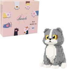 Larcele Micro Animal Bloques de Construcción Set, Mini Kit de Juguete de Ladrillos de Construcción de Bricolaje 1191 Piezas KLJM-05 (Gato, Modelo 1979) - Gato Scottish Fold - Ver 7